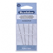 Flexibele rijgnaalden 6.4cm Beadalon heavy Zilver