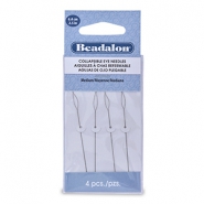Flexibele rijgnaalden 6.4cm Beadalon medium Zilver