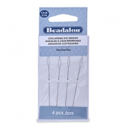 Flexibele rijgnaalden 6.4cm Beadalon fine Zilver