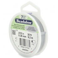 7 draads rijgdraad 0.38mm Beadalon Satin Silver