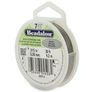 7 draads rijgdraad 0.38mm Beadalon Bright Stainless Steel