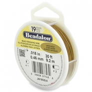 19 draads rijgdraad 0.46mm Beadalon Satin Gold