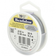 19 draads rijgdraad 0.38mm Beadalon Satin Silver
