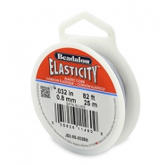Rijgdraad elastiek Beadalon 0.8mm 25 meter Satin Silver