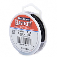 Rijgdraad elastiek Beadalon 1.0mm 25 meter Black