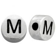 Metal look Letterkralen letter M Antiek zilver