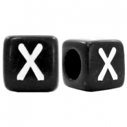 Acryl letterkralen letter X Zwart