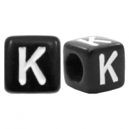 Acryl letterkralen letter K Zwart