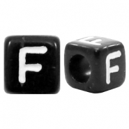 Acryl letterkralen letter F Zwart