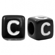 Acryl letterkralen letter C Zwart