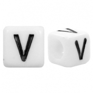 Acryl letterkralen letter V Wit