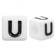 Acryl letterkralen letter U Wit