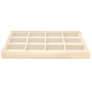Sieraden display 12-vaks Natural-linen white