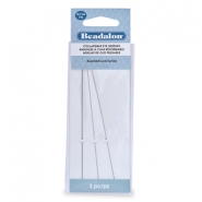 Flexibele rijgnaalden Beadalon 12.7cm assorti Zilver
