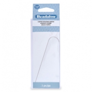 Gebogen rijgnaald 11.4cm Beadalon Zilver