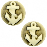 Cabochons basic camee 20mm anker Black-antique gold