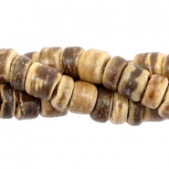 Disc kokos kralen 5-6mm Light brown (natuurlijke kleur van kokos)
