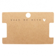 Kaartjes voor sieraden "Wear Me With &hearts;" Brown
