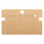 Kaartjes voor sieraden "Wear Me With &hearts;" Brown