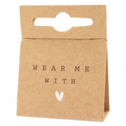 Kaartjes voor sieraden "Wear Me With &hearts;" Brown