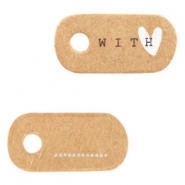 Kaartjes voor sieraden "With &hearts;" Brown