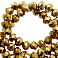 Facet kralen top quality disc 3x2mm Gold metallic