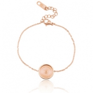 Armbandjes Polaris Steel voor 12mm cabochon Ros&eacute; goud
