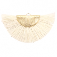 Kwastje hanger Gold-off white