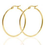 Oorbellen van Stainless steel Roestvrij staal (RVS) creolen 40mm Goud