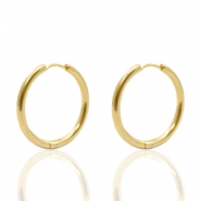 Oorbellen van Stainless steel Roestvrij staal (RVS) creolen 19mm Goud