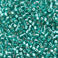 Miyuki kralen 11/0 delica's Silverlined caribbean teal green DB-1208