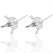 Onderdelen 925 zilver oorstekers met settting voor Swarovski SS29 (6mm) Zilver