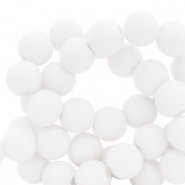 4 mm kralen van acryl matt White