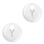 Basic quality metaal bedel initial Y Antiek zilver (nikkelvrij)