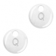 Basic quality metaal bedel initial Q Antiek zilver (nikkelvrij)