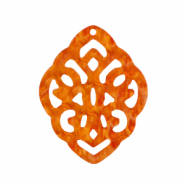 Hangers van resin ruit barok Flame orange