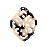 Hangers van resin ruit barok Cream black