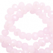 Facet kralen top quality disc 4x3 mm Light orchid pink-pearl shine coating