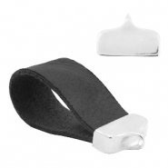 Metaal eindkapjes DQ &Oslash;20x5mm met oog Antiek zilver (nikkelvrij)