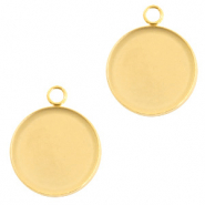 Benodigdheden van Stainless steel Roestvrij staal (RVS) setting bedel voor cabochon 20mm Goud