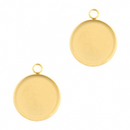 Benodigdheden van Stainless steel Roestvrij staal (RVS) setting bedel voor cabochon 12mm Goud