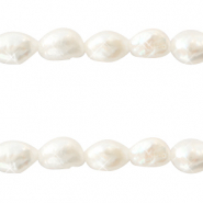 BQ Zoetwater parels nugget ovaal 7x3mm Naturel white