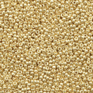 Miyuki 15/0 rocailles Duracoat galvanized champagne gold 15-4204