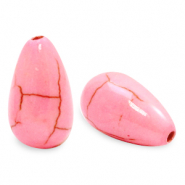 Keramiek kraal druppel Pink