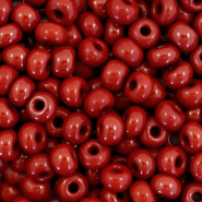 Preciosa 6/0-93300 rocailles Natural opaque-port royale red