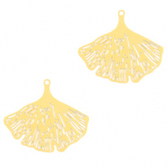 Bohemian hanger Ginkgo blaadje Goud (nikkelvrij)