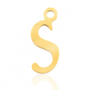 Bedels van Stainless steel Roestvrij staal (RVS) initial S Goud