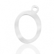 Bedels van Stainless steel Roestvrij staal (RVS) initial O Zilver
