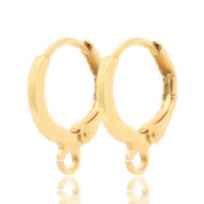 Oorbellen sluitbaar met 1 oog 12mm Goud