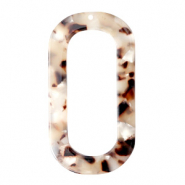 Hangers van resin langwerpig ovaal 56x30mm Mixed beige brown